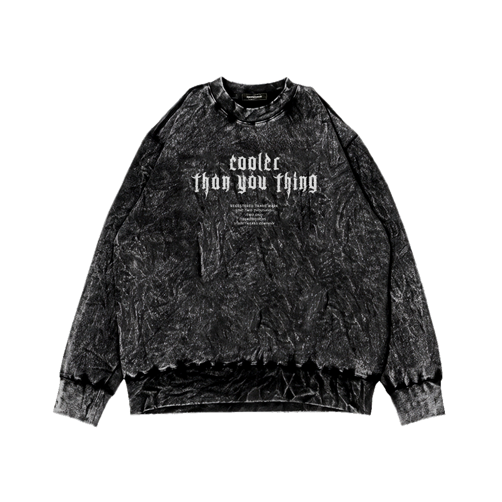 Sweater Crewneck Sandwash Motif Amore Terbaru Hits Kekinian