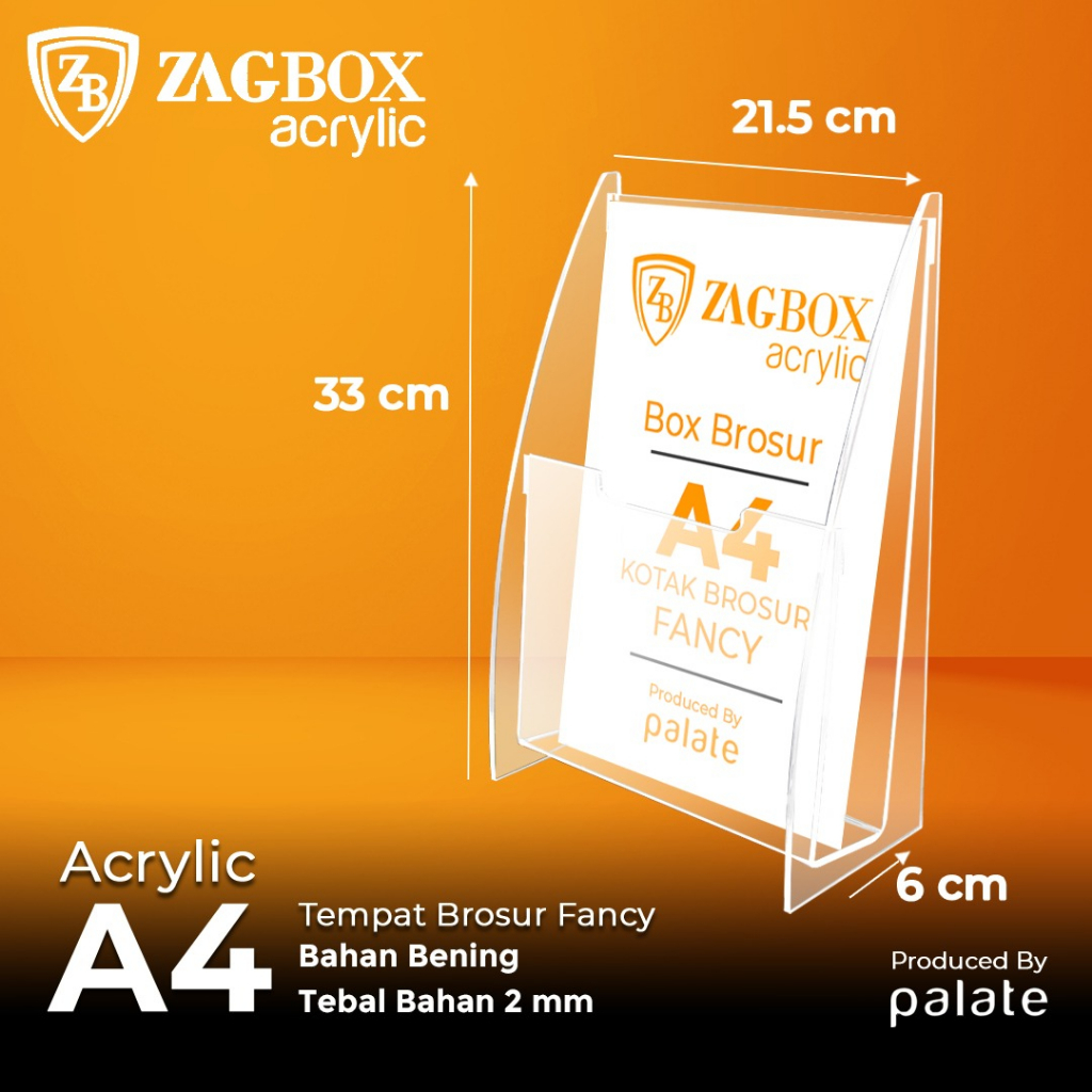 

Acrylic Tempat Brosur - Akrilik Kotak Brosur Fancy A4 - STD