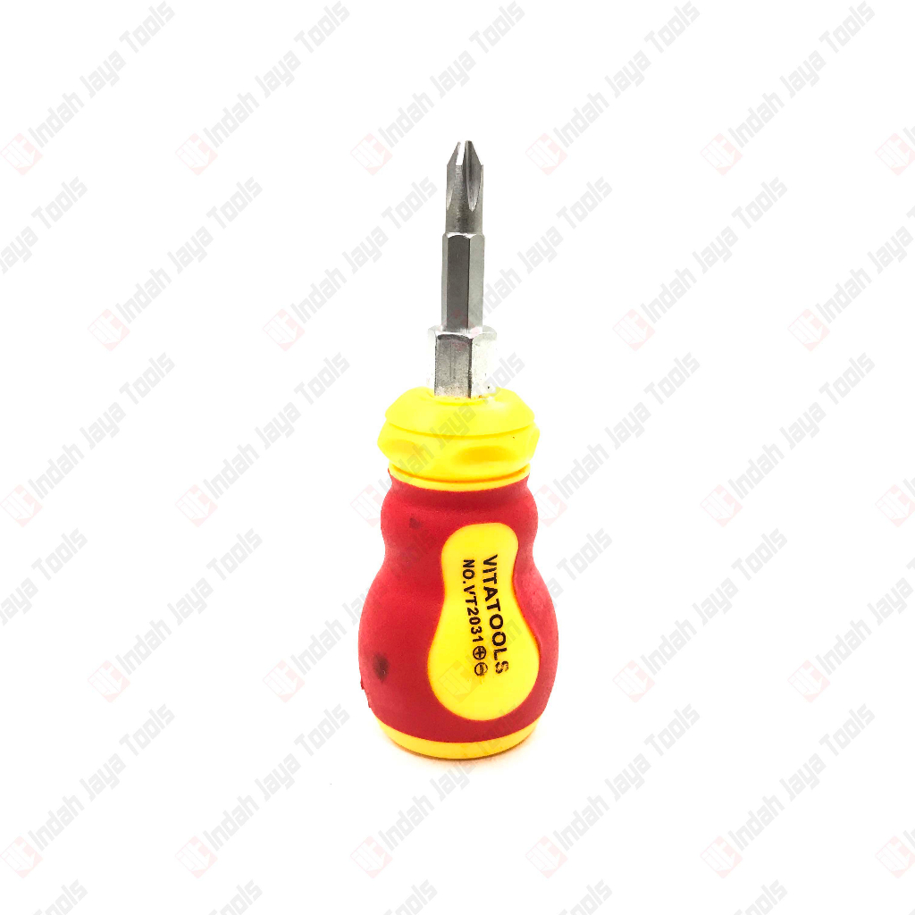 VITATOOLS VT2031 Obeng CEBOL Bolak Balik Stubby 2 Way Screwdriver