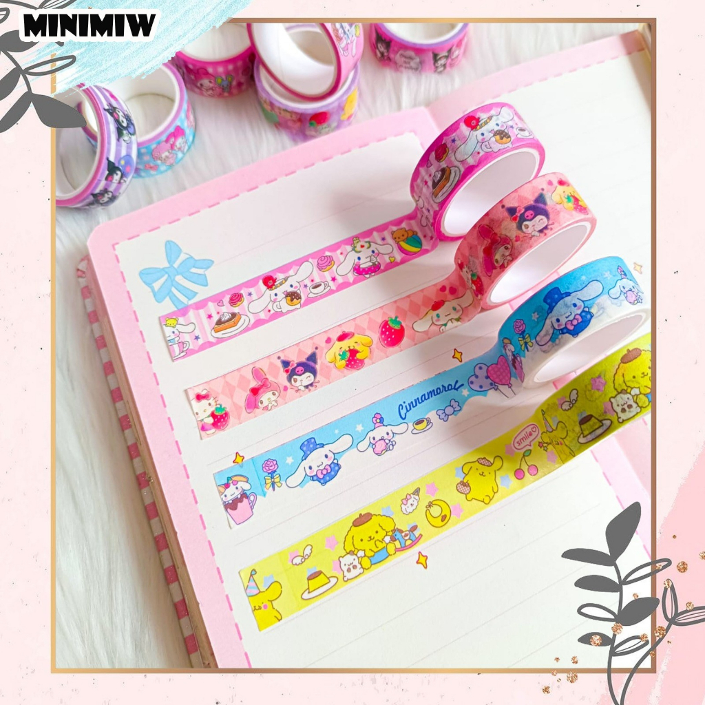 

1 SET WASHITAPE SANRIO ISI 10 ROLL SOLATIP BERGAMBAR ALAT JURNALING BY MINIMIW