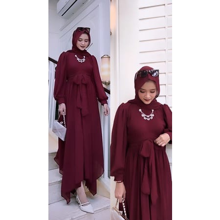 NEW Mallika Dress Gamis Maxi Ceruty Babydoll / Baju Kondangan / Dress Wanita / BAJU DEWASA MURAH TERBARU 2023