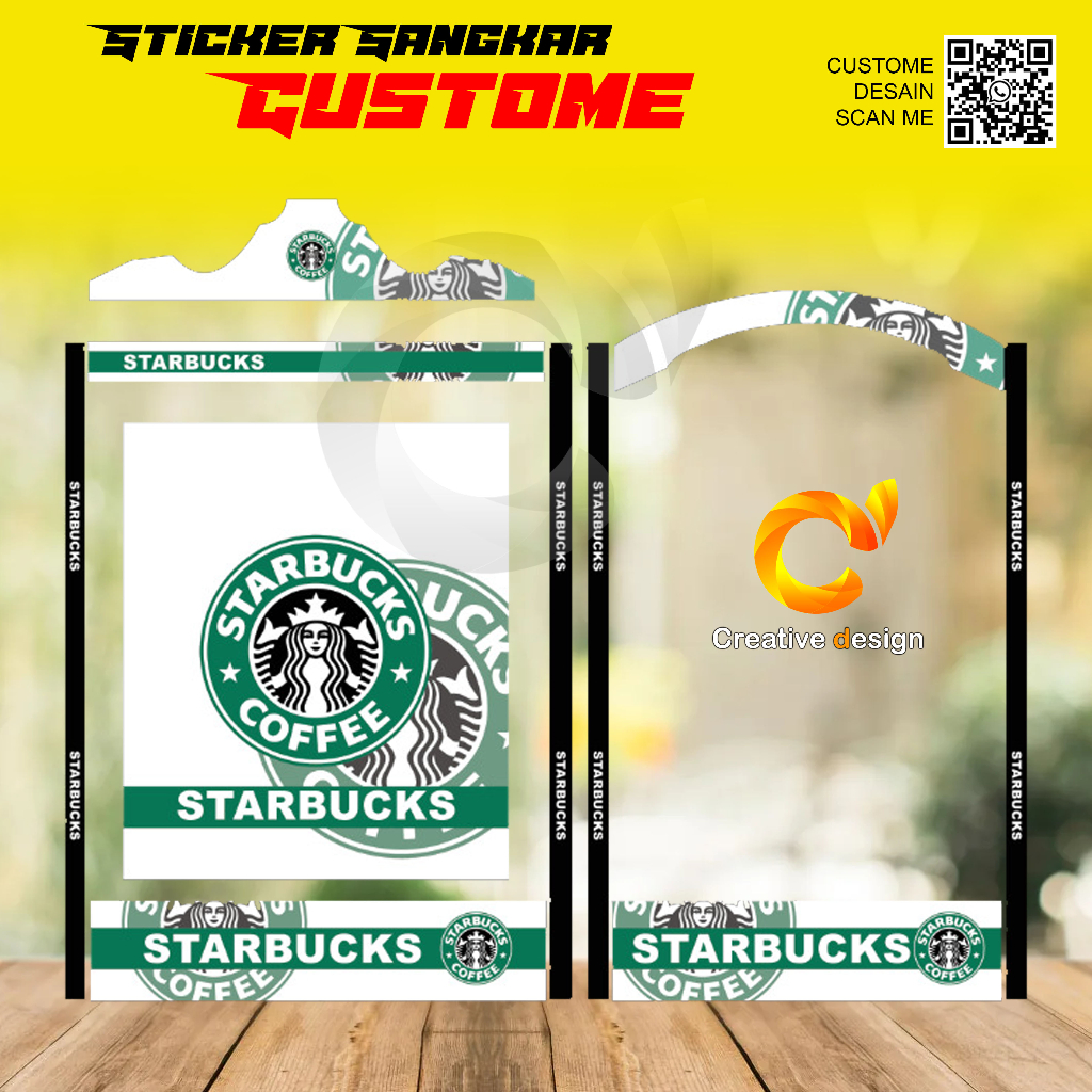 STICKER DECAL SANGKAR KOTAK MOTIF CUSTOME