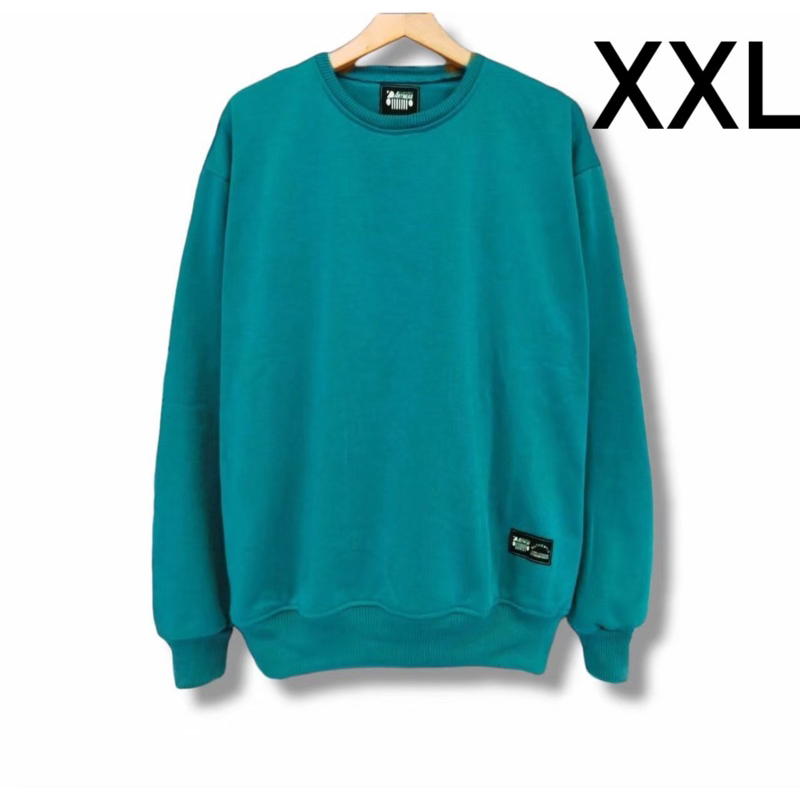 Sweater Crewneck Polos Jumbo Hijau Tosca Crewneck Polos Pria Wanita