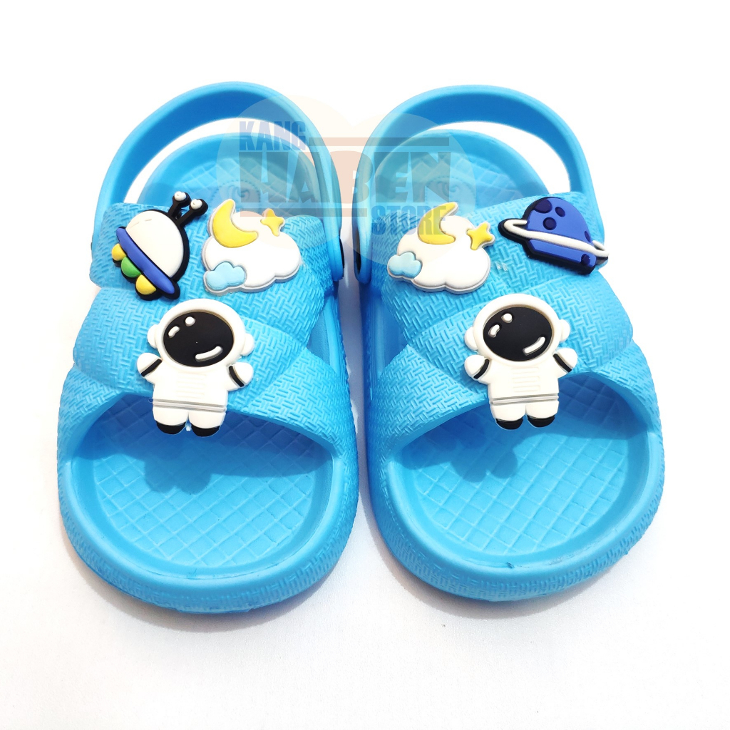 Habenkids - Sandal Kokop Tali Anak Balita Cowok Jibbitz Astronot Bahan EVA 25-30