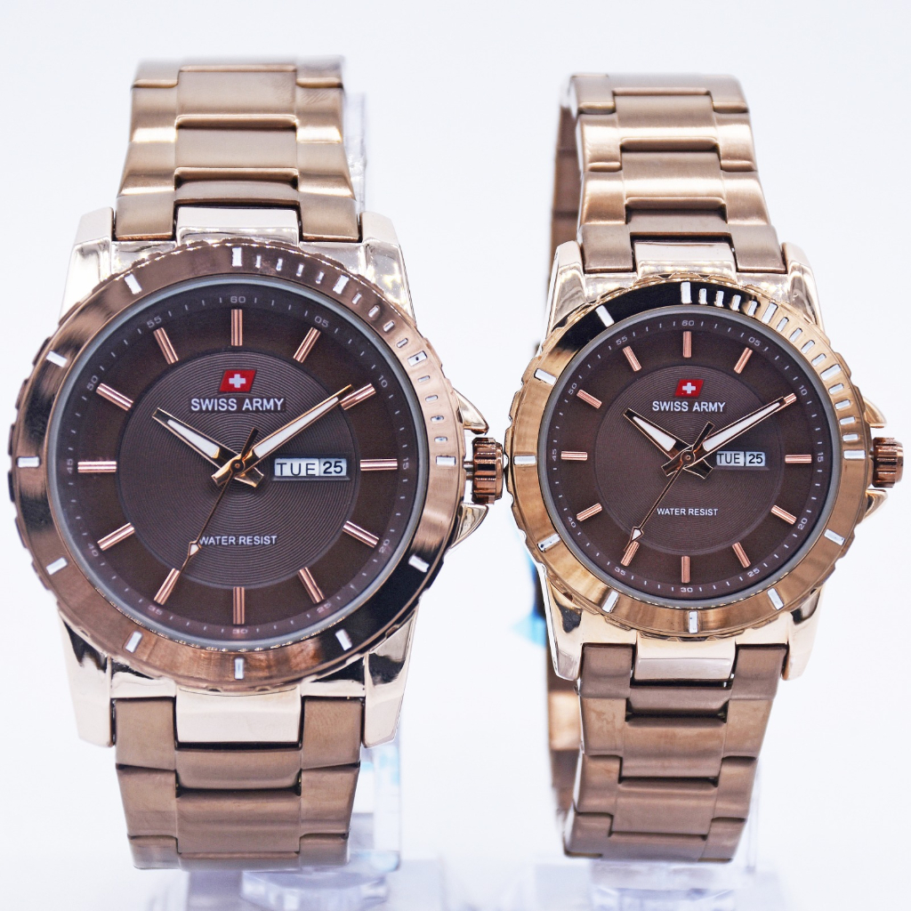 Jam Tangan Couple Swiss SA 6610 Rantai