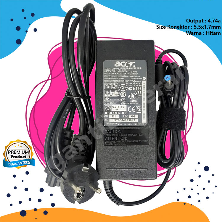 Adaptor Charger Laptop Acer TravelMate 6595 8573 P243 P453 4.74A