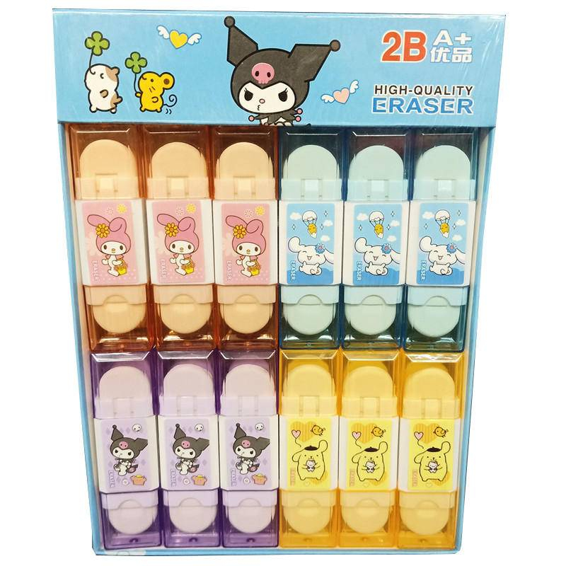 Penghapus Sanrio MIKA CASE Kuromi / Cinnamoroll / Melody / Pompompurin / Eraser Pensil Lucu 2B double head Karet Korea Alat Tulis Lucu Perlengkapan Sekolah