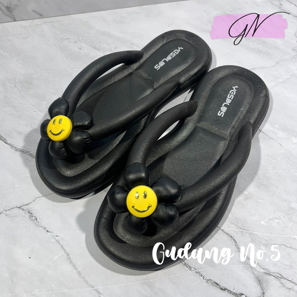 GN-2024-A1 Sandal Jepit Jelly Model Bunga Sandal Wanita Import Yesplus PCU