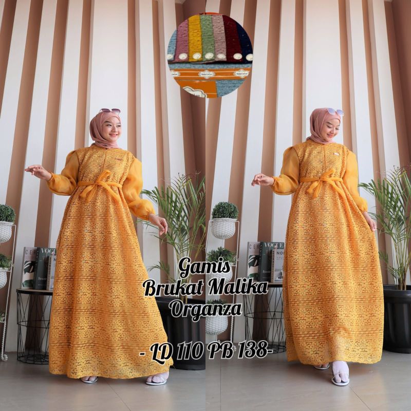 GAMIS BRUKAN MALIKA ORGANZA/GAMIS BRUKAT/GAMIS LENGAN BALON