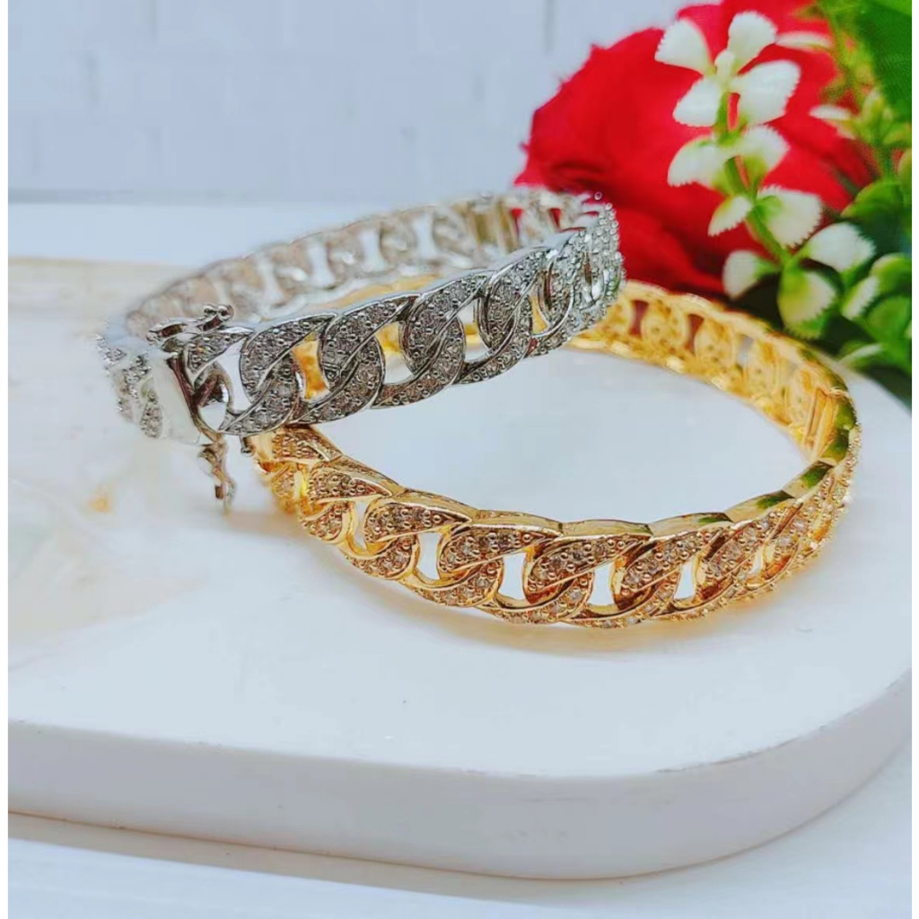 Gelang Xuping Mata Full Lapis Emas Perhiasan Fashion R063