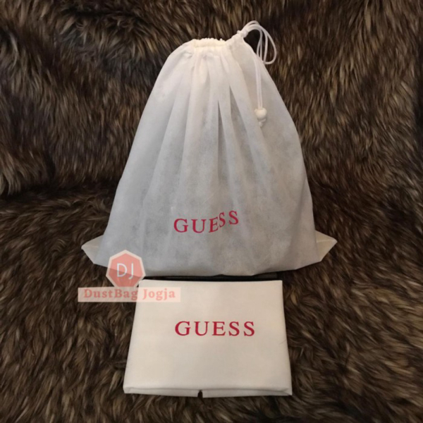 Promo DB GUESS ukuran M 35X35 DustBag Tas Serut Sarung Cover Dust Bag - GUESS M PUTIH Limited