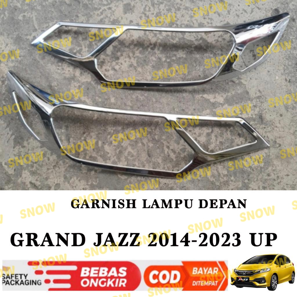 Garnish Lampu Depan Grand All New Jazz GK5 2014 2017 2021 2022 2023 Sporty Hitam Chrome