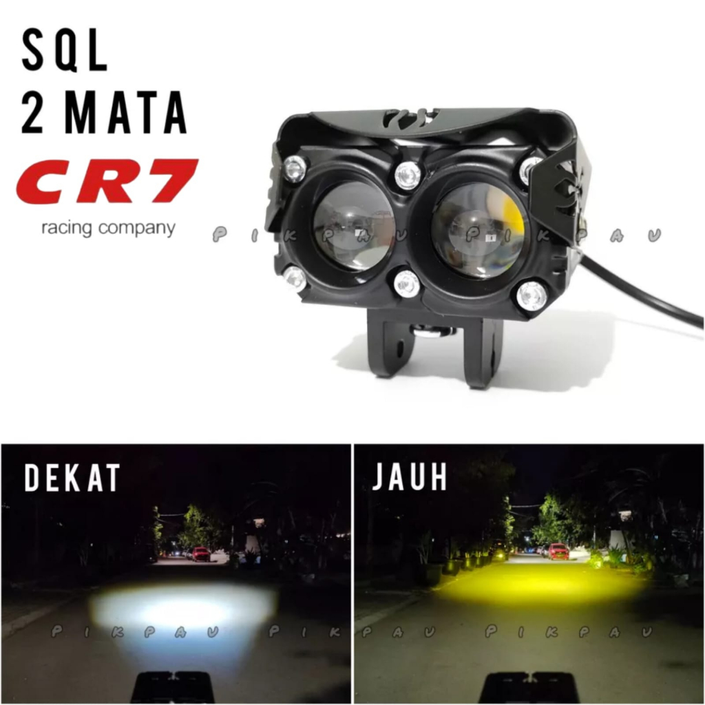 Lampu Tembak Sorot SQL 2 Mata High Low Putih Kuning