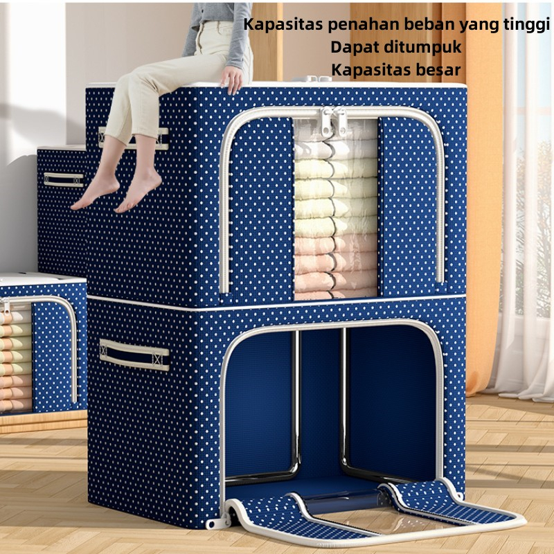 66L-100L-150L Kotak penyimpanan oxford storage box  Pakaian organizer Jumbo Tempat Penyimpanan Multifungsi mainan box storge