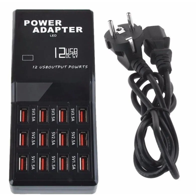 12 Port Usb Fast Charger USB Power Adapter Max output 12A WLX-858 New