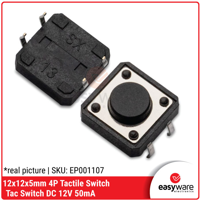 Tactile Switch 12x12x5mm Push Button 12x12x5 mm Tac Switch