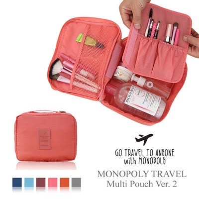 Monopoly Travel Bag Tas Kosmetik Korea POLOS Korean / Tas Make Up Korea / Tas Make Up Toiletries Bag Pouch Travelling Organizer