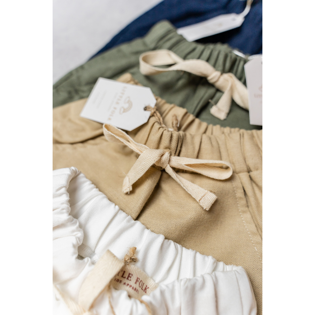 Little Folk Jareth Pants - Celana Panjang Basic Linen Anak Pinggang Karet Celana Anak Pants Khaki Chino