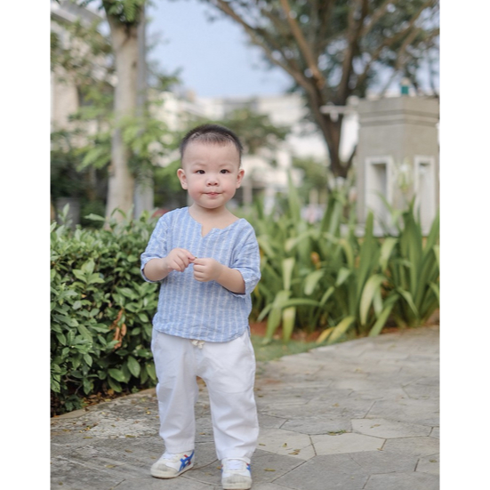 Little Folk Jareth Pants - Celana Panjang Basic Linen Anak Pinggang Karet Celana Anak Pants Khaki Chino