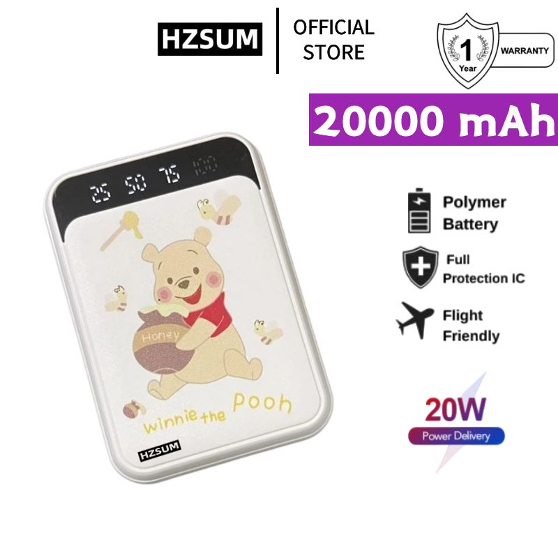 HZSUM PowerBank 20000mAh Cute Mini Kartun Fast Charging