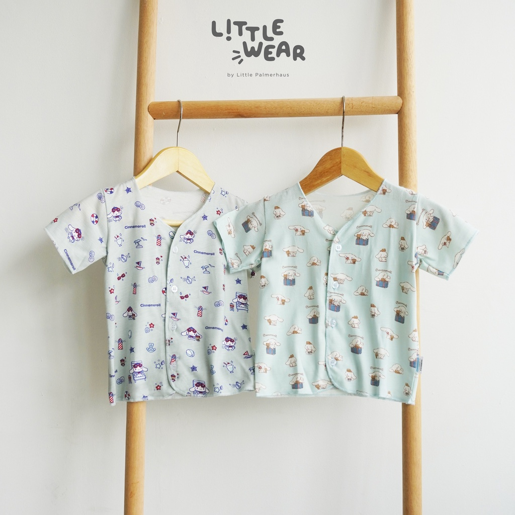 Little Palmerhaus Little Wear Short Sleeve - Setelan Kancing Depan Baju Pendek + Celana Pendek