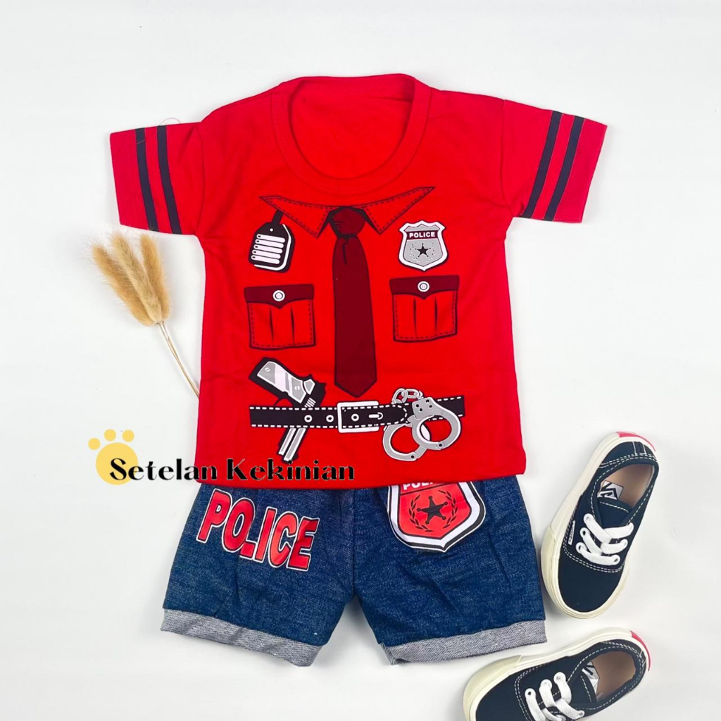 [SERIES MERAH] Set Anak Laki Laki 0-12bulan Kaos Merah Setelan Cowok Newborn Set Kado Akikah Murah Katun Adem