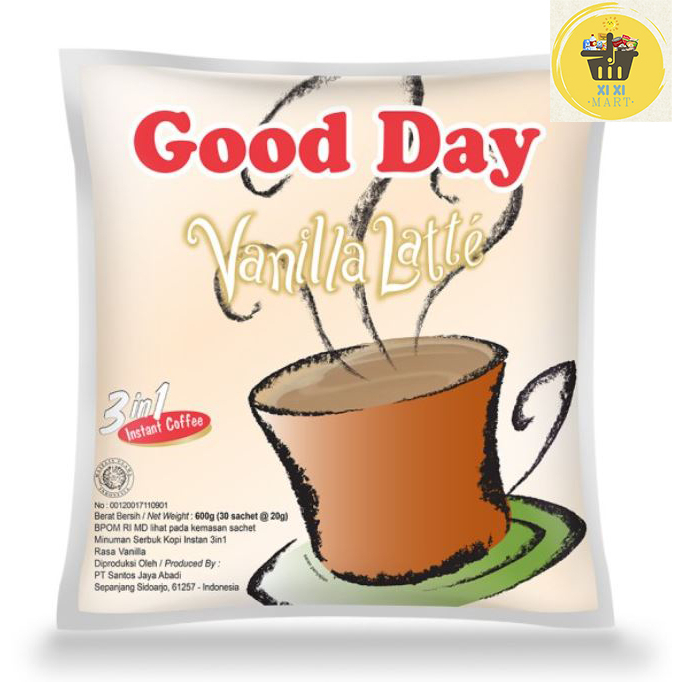 

Good Day 3 in 1 Instant Coffee - Vanilla Latte (1Pack 5Renteng) (1Renteng 10Pcs)