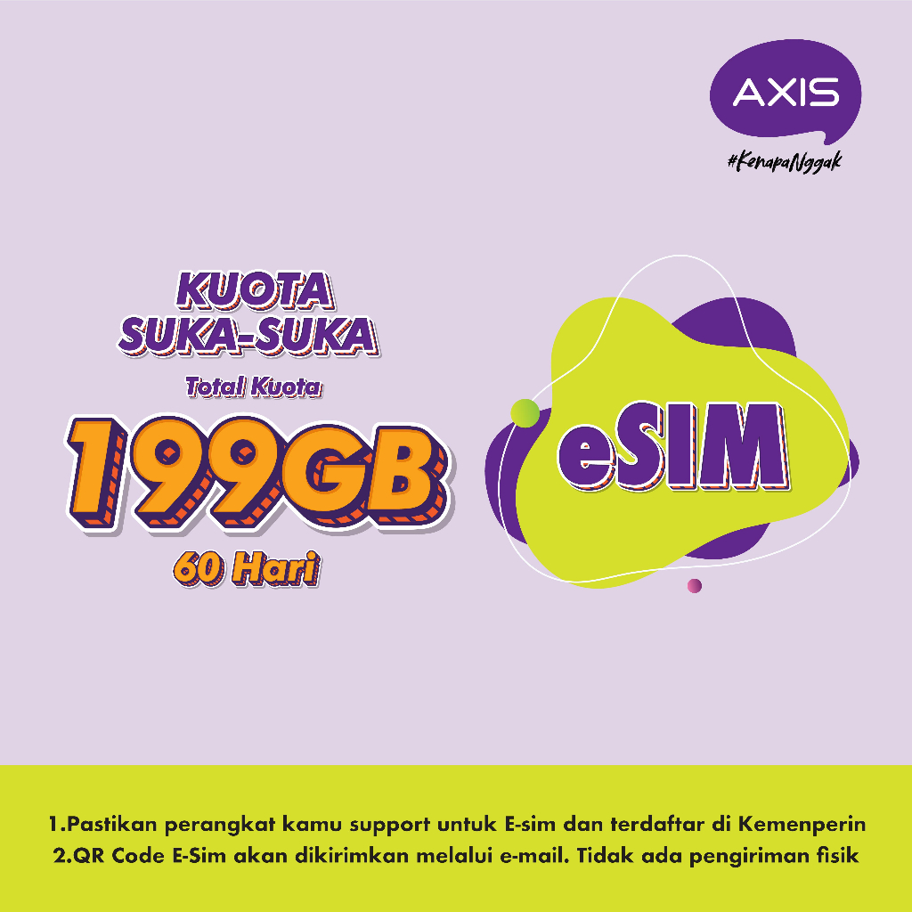 AXIS eSIM Kuota Suka-Suka 32GB 60 hari