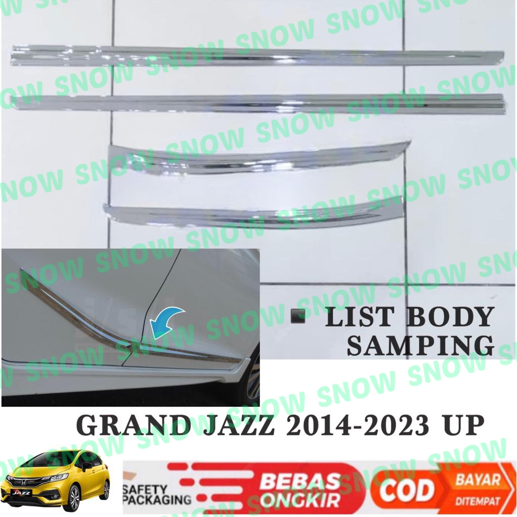 List Body Samping Pintu Grand All New Jazz 2014 2022 2023 Up Cover Chrome