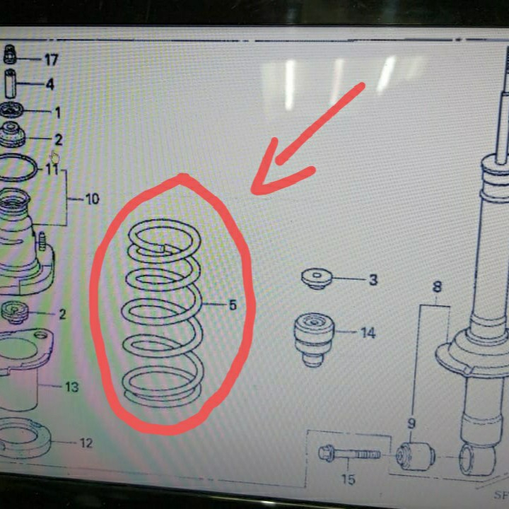 Per spiral Shock Breaker Shockbreaker belakang Honda Odyssey RB1 2004-2007 Original