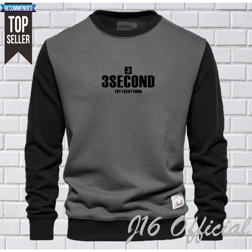 3SECOND CREWNECK Jaket Distro Sweater Oblong Pria Wanita FLEECE TEBAL PREMIUM