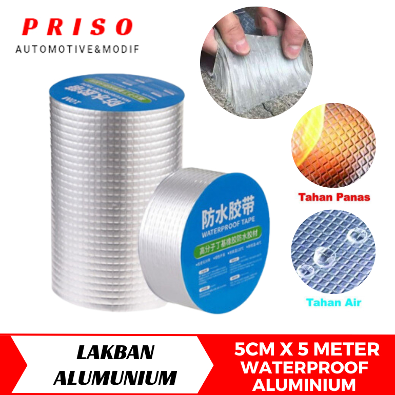 Lakban Anti Bocor/lakban anti bocor waterproof Aluminium Foil Tape Tambal Silver