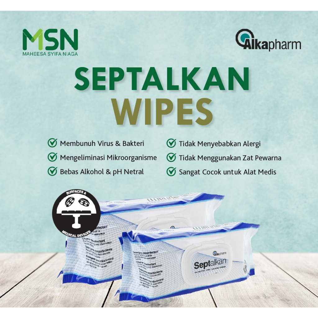 Septalkan Lingettes / Wipes Alcohol Free Cleaner Disinfectant (Tissue)