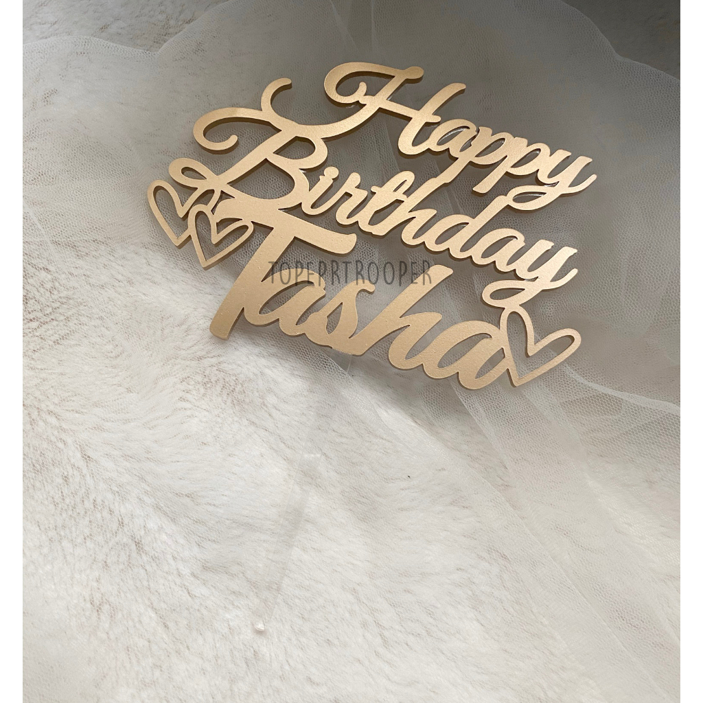 Custom Cake Topper Happy Birthday  Hiasan Kue Akrilik Caketopper