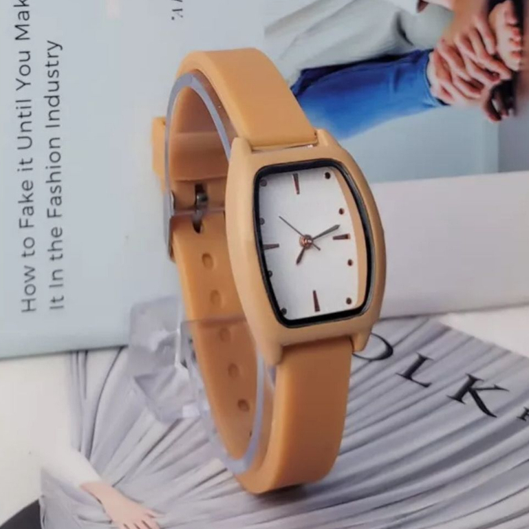 (SS)  Jam Tangan Quartz Strap  Analog Casual  Wanita &amp; Pria  Korean Fashion Strap Rubber GC-075