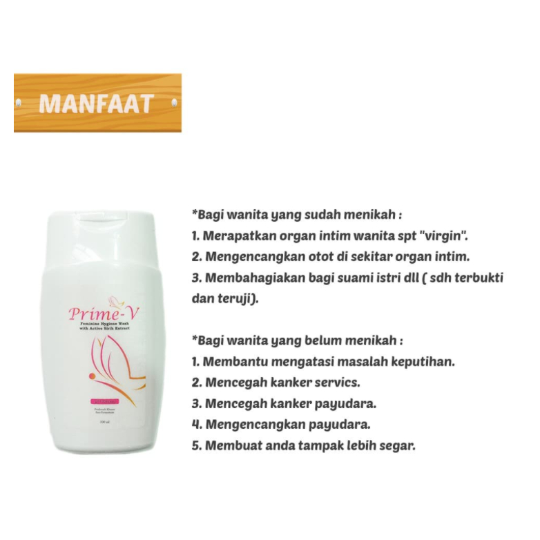 [COD] PRIME V Produk Khusus Pembersih Kewanitaan Terbuat dari Bahan Alami - 100 ml