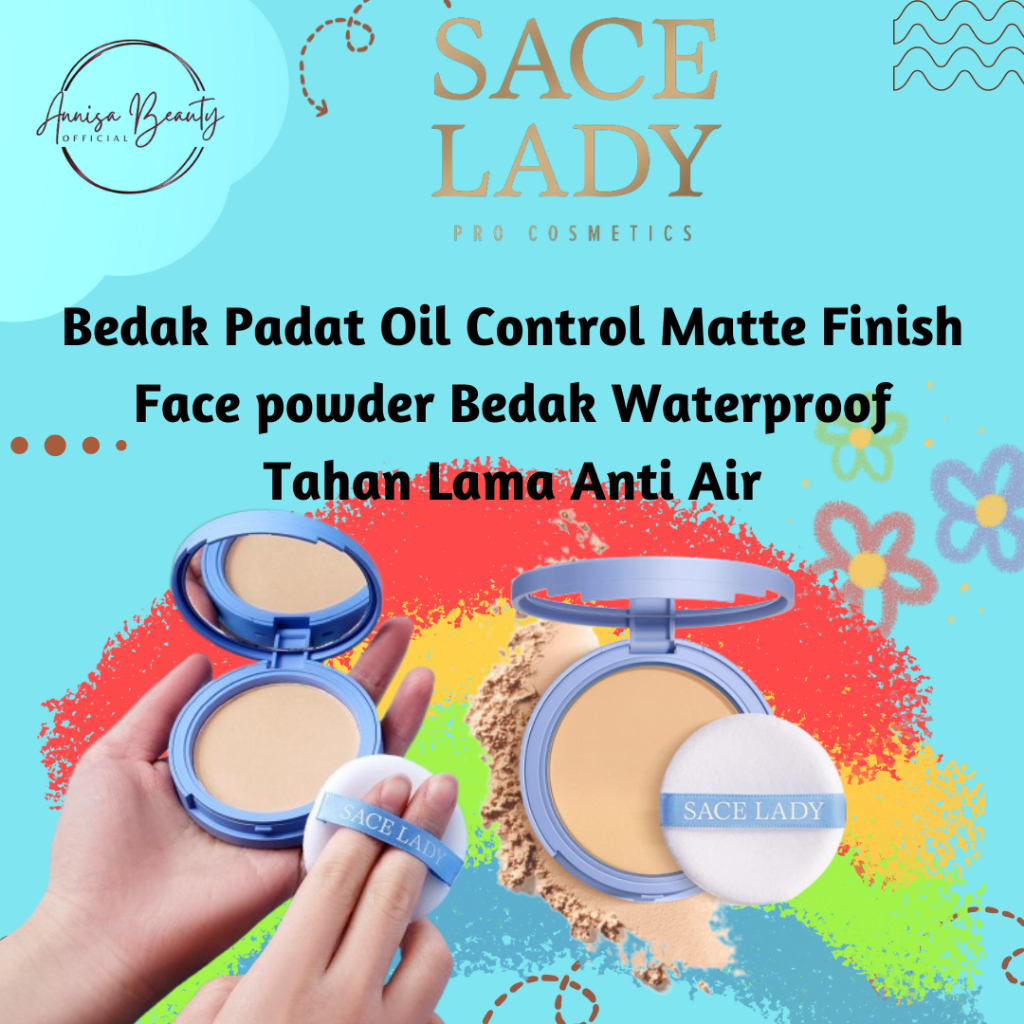 [BPOM][100% ORI&amp;READY]SACE LADY Oil-Control Face Powder Bedak Padat Tahan Air Tahan Lama Makeup Setting Powder Mudah Dibawa