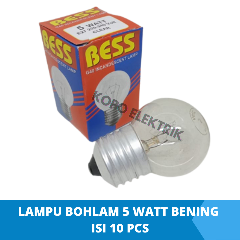 Lampu Bohlam Bening 5 Watt / 5W Isi 10 PCS