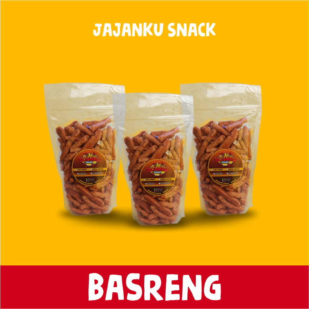 

Basreng | Bakso Goreng | Standing pouch | 250 gram | 500 gram | 1 Kg | Varian Rasa Original dan Pedas