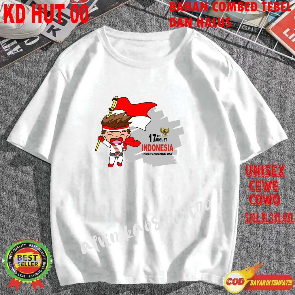 Beli 10 Pc Gratis 1 Pc Hut RI 78 Kaos Terlaris 17 Agustus 1945 78 Kemerdekaan Indonesia Kaos Merah Putih Hitam Kaos Cewek Cowok Anak