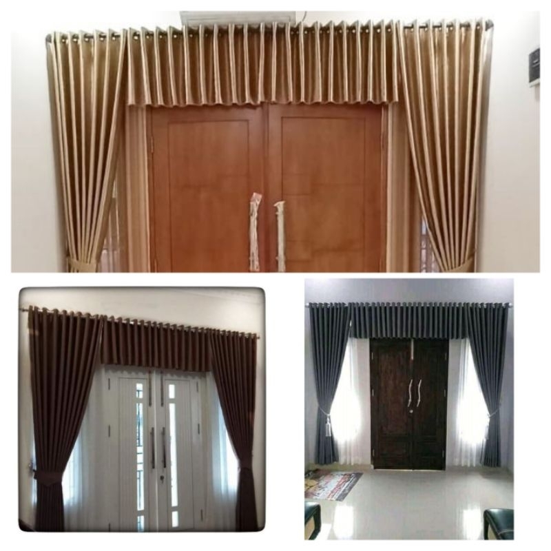 Gorden Pintu Depan Panjang 250CM-270CM Gorden Poni Mewah Satu Set Gorden Jendela Aesthetic Korden Te