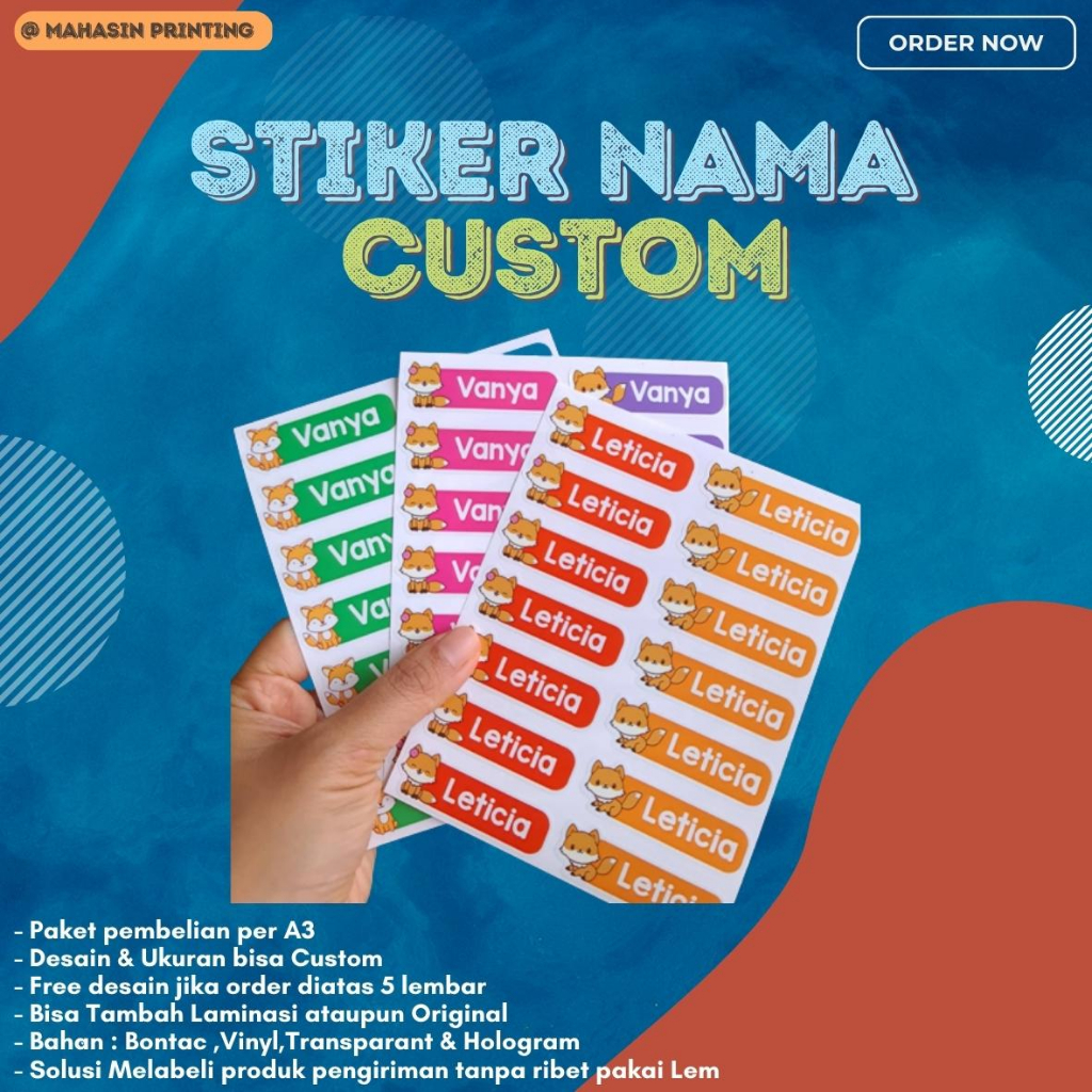 

Stiker Nama A3+ Custom