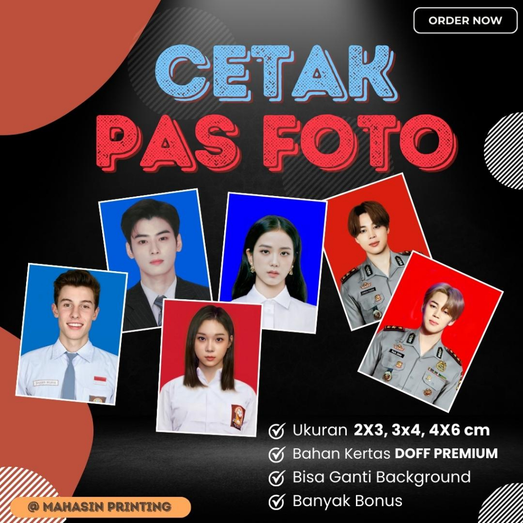 Cetak PAS FOTO kertas doff fujifilm GRATIS EDIT GANTI BACKGROUND
