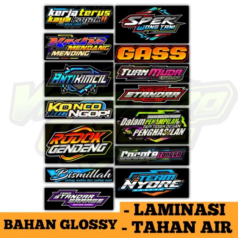 Stiker kata kata / stiker viral / stiker racing / stiker motor