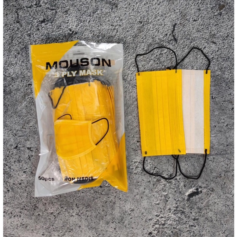 Masker 3ply Earloop 3 ply Mouson Warna Isi 50pcs/Pack