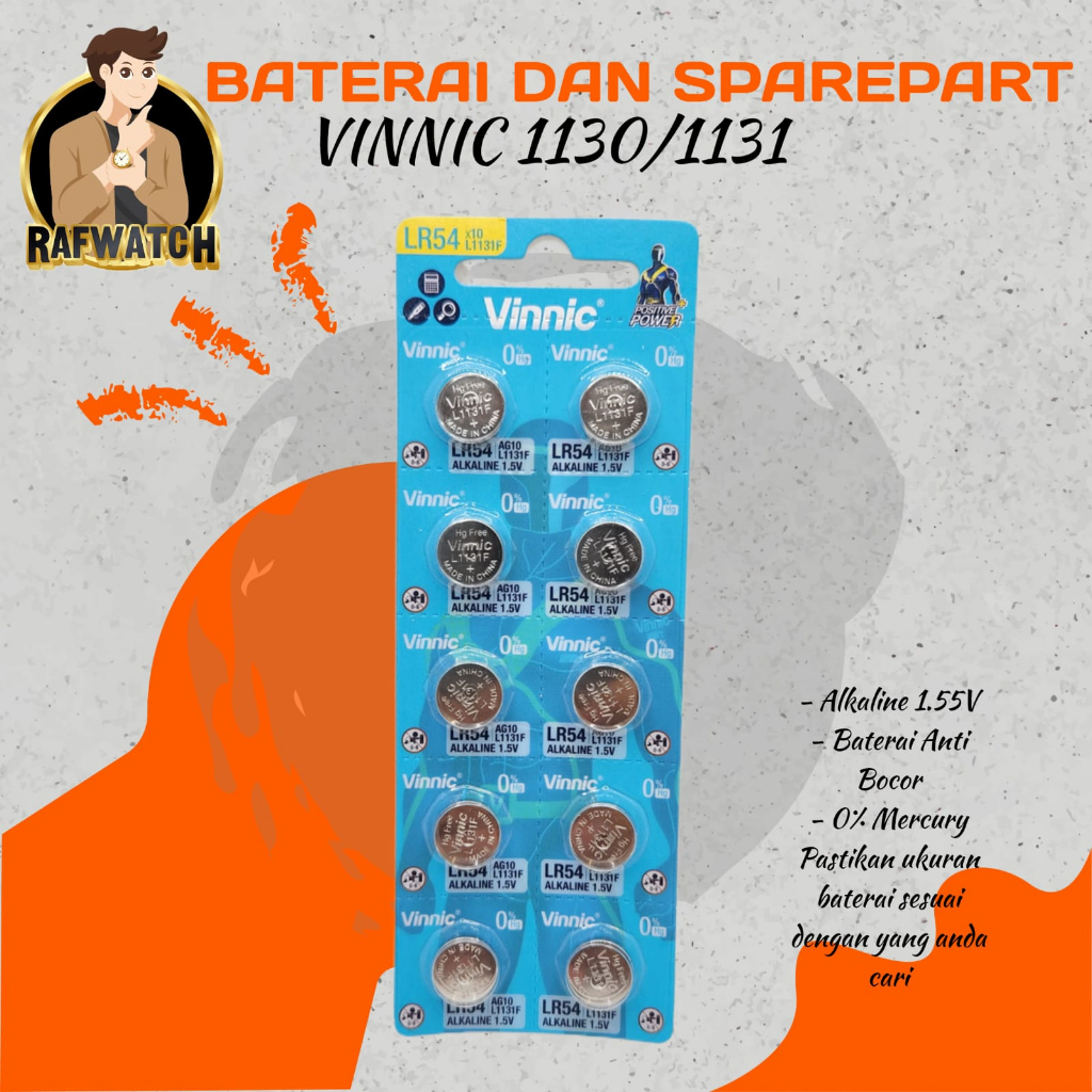 Baterai Vinnic L1130 Original Baterai Jam Digital dan Kalkulator L1131F AG10 1.5V