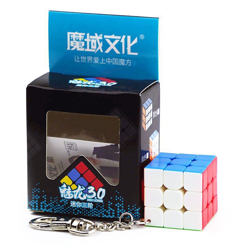 Rubik 3x3 Gantungan Kunci Moyu Meilong 3 cm Stickerless ORIGINAL