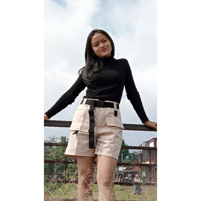 Korean hotPants Cargo/celana pendek kargo wanita/celana pendek Korea kekinian/celana Cargo pendek