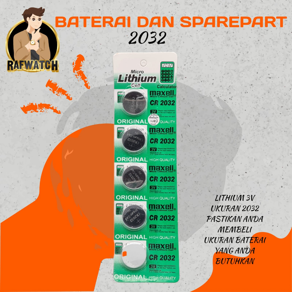 Baterai CR2032 Lithium 3V Batre Baterai Jam Tangan Digital