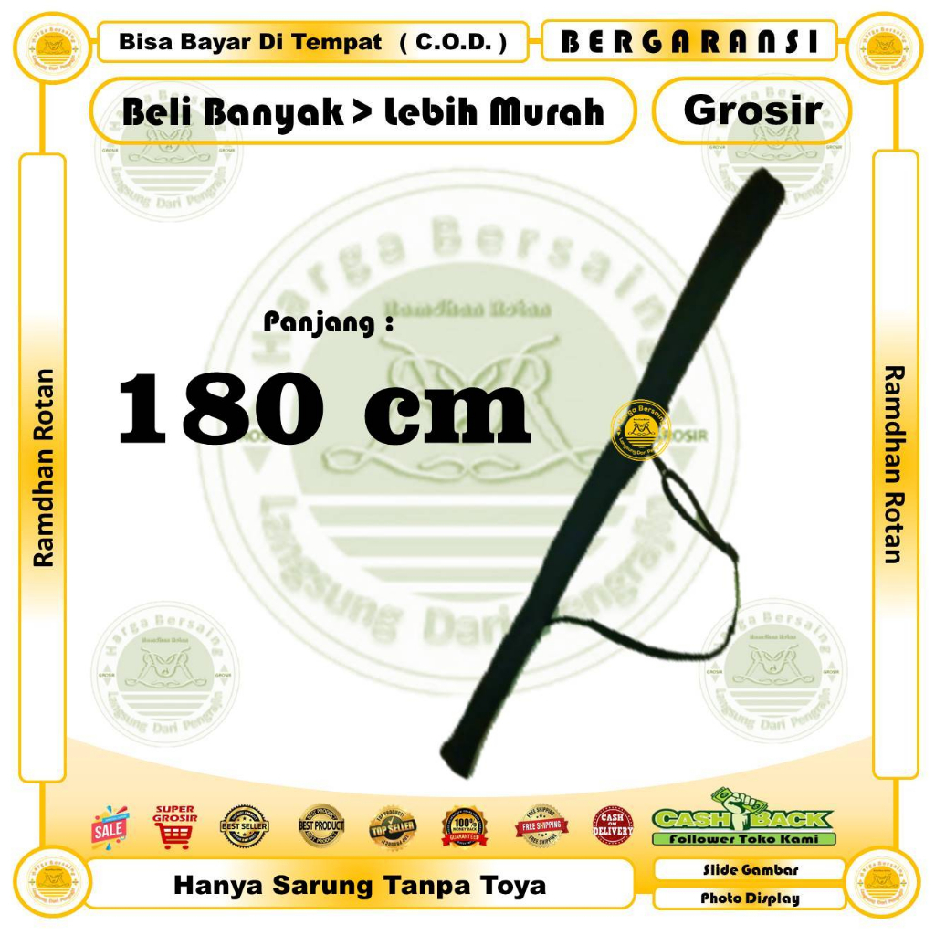Sarung Toya Rotan 180 Cm - Sarung Tongkat Beladiri - Slongsong Toya Wushu - Wadah Tongkat Kimmu - Te